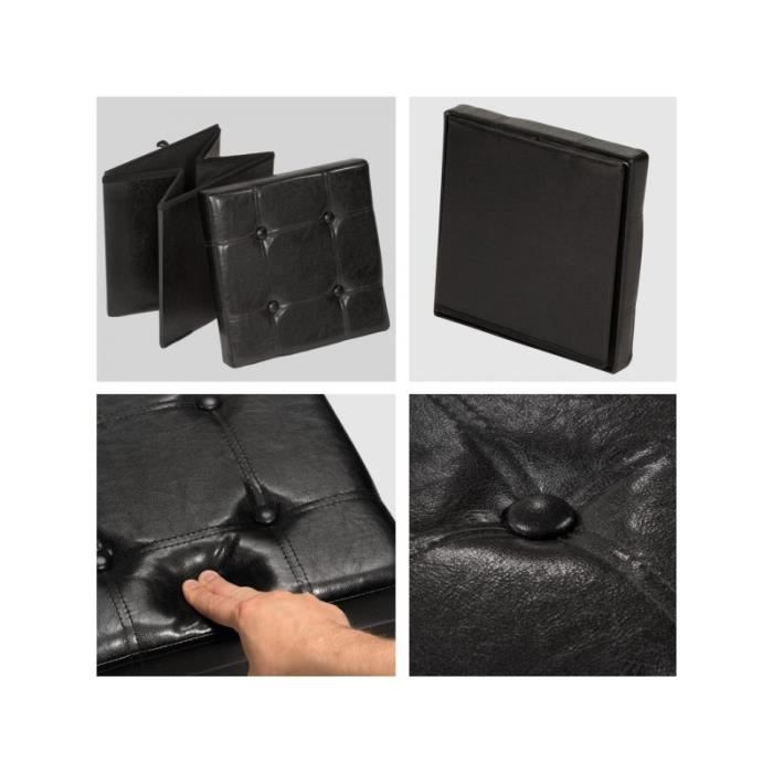 Stool, Bench, Pouf, Storage Box, Black Folding Cube 38x38x38 Cm