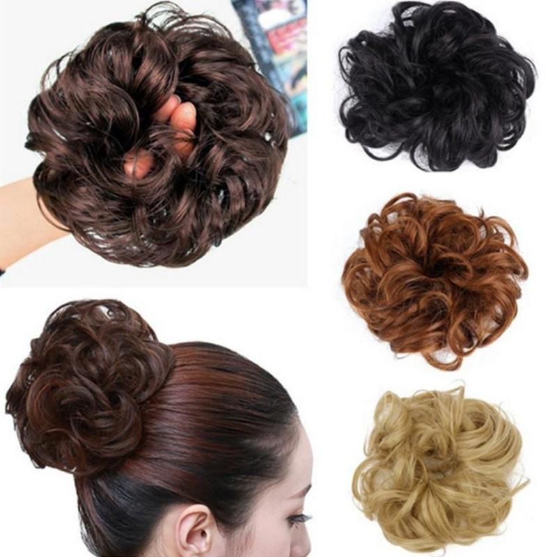 

Мода женщин шиньон волосы Scrunchie расширение булочки Шиньон пони хвост 1шт