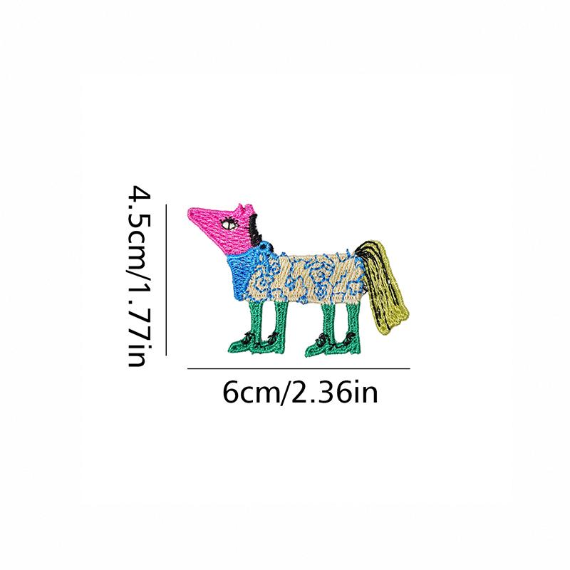 Cartoon Pony Studded Patch Decorative Embroidery DIY Cloth Applique Bag Hat Various Styles Cute Fabric Patch Sewing 5 Styles