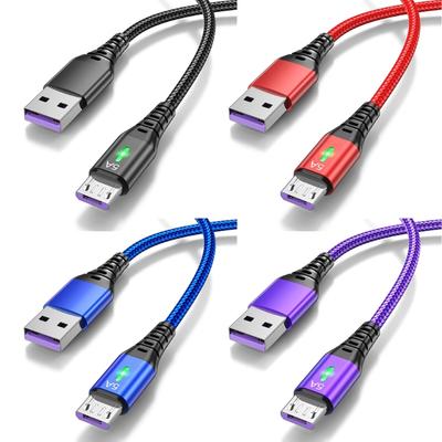 Fast Charge 5A 22.5W USB Micro Cable For Mobile Phones Charging Wire Data Cable Green LED Light 0.3-3M