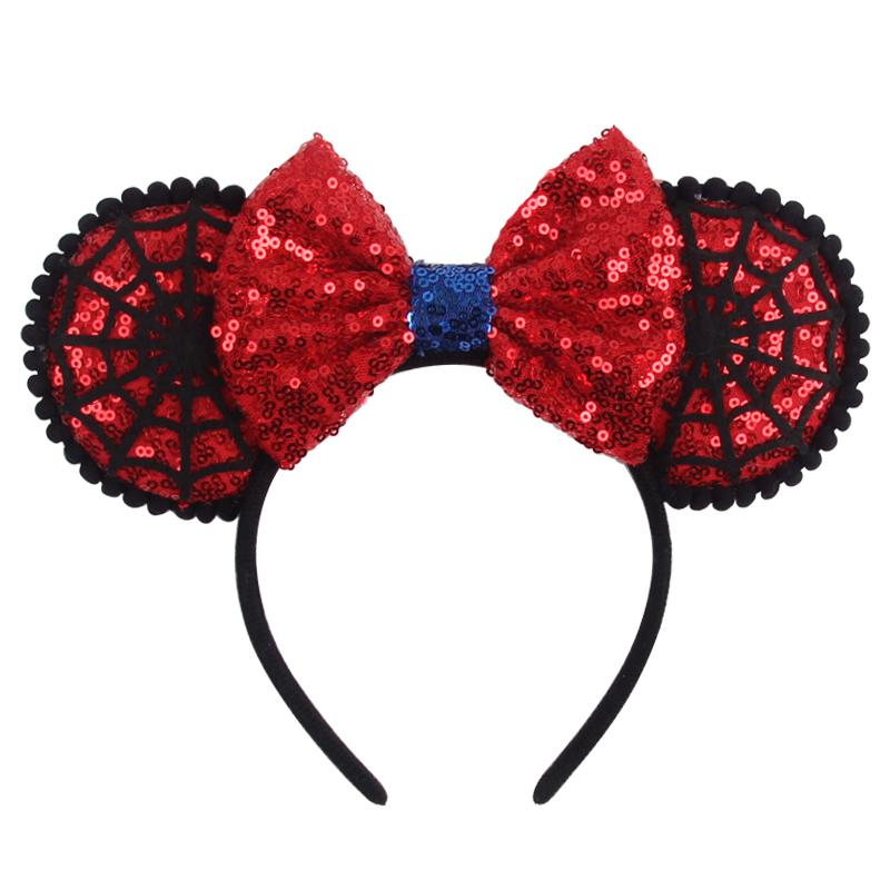 Trip Mickey Ears Headband For Girls Women Sequin Castle 5"Bow Hairband Festival Party Cosplay DIY Hair Accessories