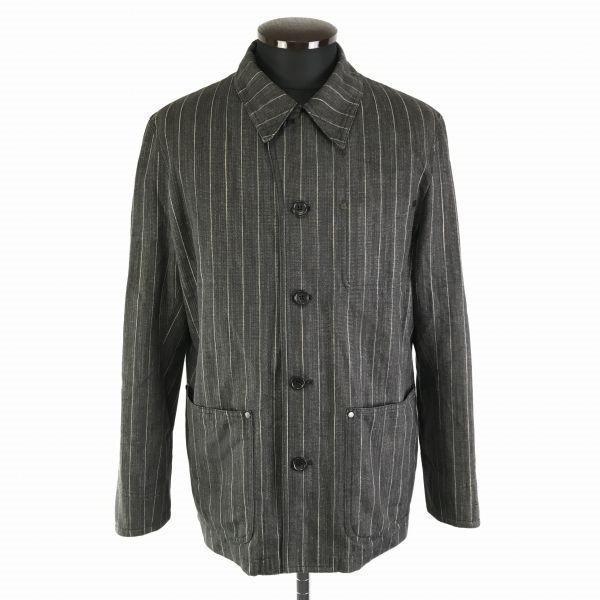 

BLUE TORNADO Cotton Jacket Coverall/Men’s M/Stripe Gray/Blouson/Outerwear/Coat Made in Japan