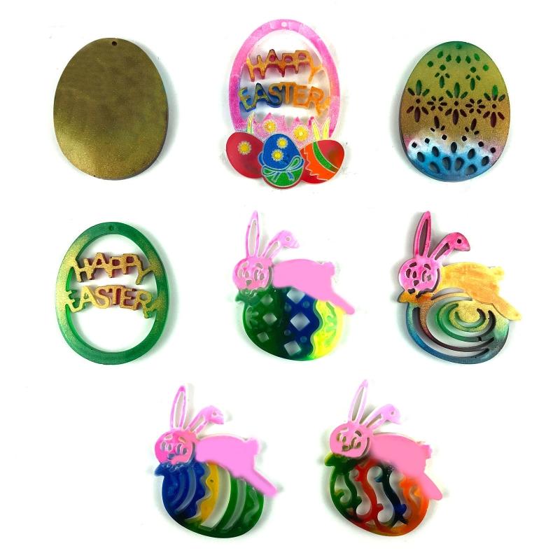 Diy Easter Egg Bunny for Key Pendant Decorative Silicone Mold Easter Day Series Charms Resin Casting Mold for Home Decor