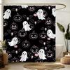 Halloween Duschvorhang Gruselige Kürbisse Spukgespenst Gotische Fantasy Magie Horror Stoff Dekorative Badezimmer Vorhänge Mit