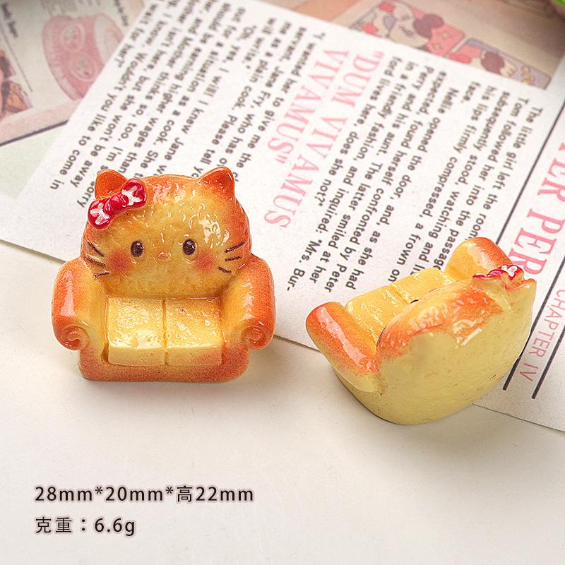 10/40PCS Cartoon DIY resin accessories accessories 3D sofa cat head cream rubber hair clip shoe buckle pendant accessories