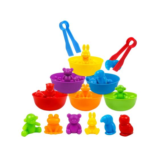 1 Bucket 36/40/56Pcs Anti-deform Baby Toy Stimulate Thinking Skills Exercise Fine Game Dinosaur Sorting Multicolor Enlightenment
