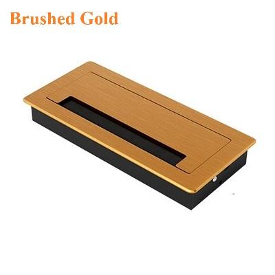 

1Piece Rectangular Aluminum Desk Wire Hole Cover Cord Management Box Soft Flip Brush Seal Grommet Gold Black Silver Grey 200MM Long