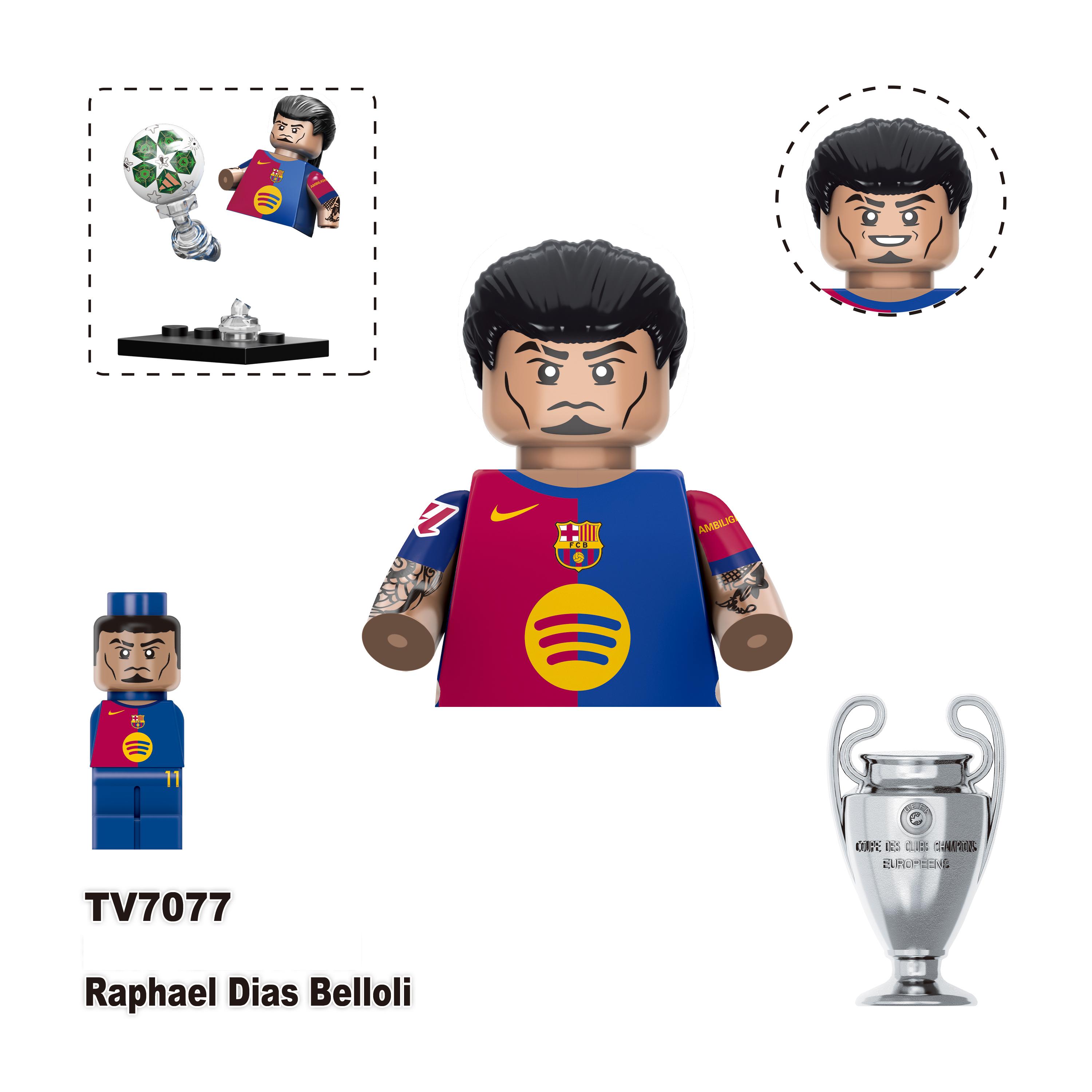 Weltfußballstars Messi Ronaldo Neymar Lamine Yamal Minifiguren Modelle Kinderspielzeug Bausteine Weihnachtsgeschenk Jungen Mädchen Juguetes