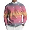 Men's Round Neck Long Sleeve Ribbed Knit Pullover