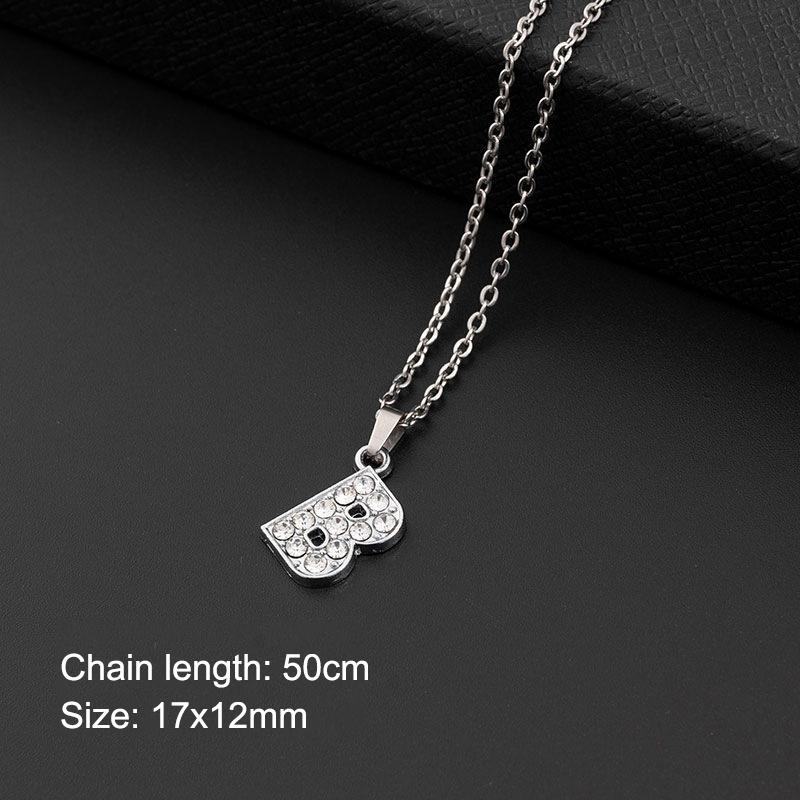 Women Shining Zircon A Z Letter Pendant Necklace 1Pcs Adjustable Clavicle Chain Personalized Jewelry for Birthday Present