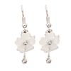 Hook Earrings Elegant Piercing Women Flower Petals Rhinestone Ear Dangle