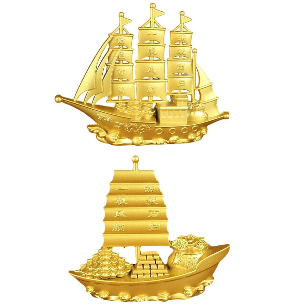Sailing Boat Decor Sailing Ship Model Art Sculpture Figurine Feng Shui Decor for