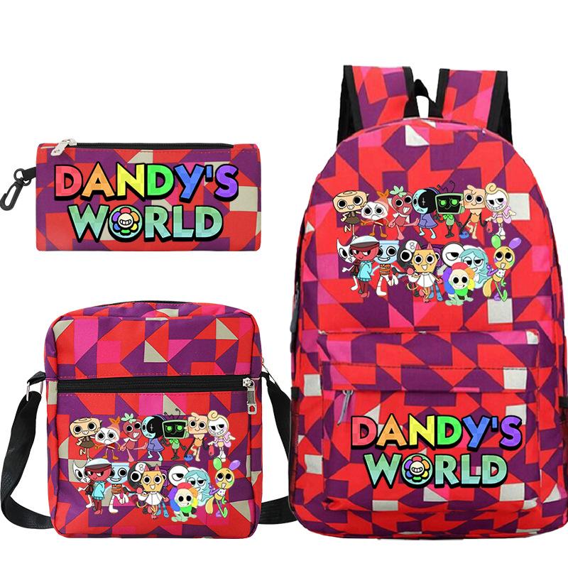 Dandy's World Game Merchandise Printed Primary and Secondary School Schoolbag Three-piece Popular Children's Backpack