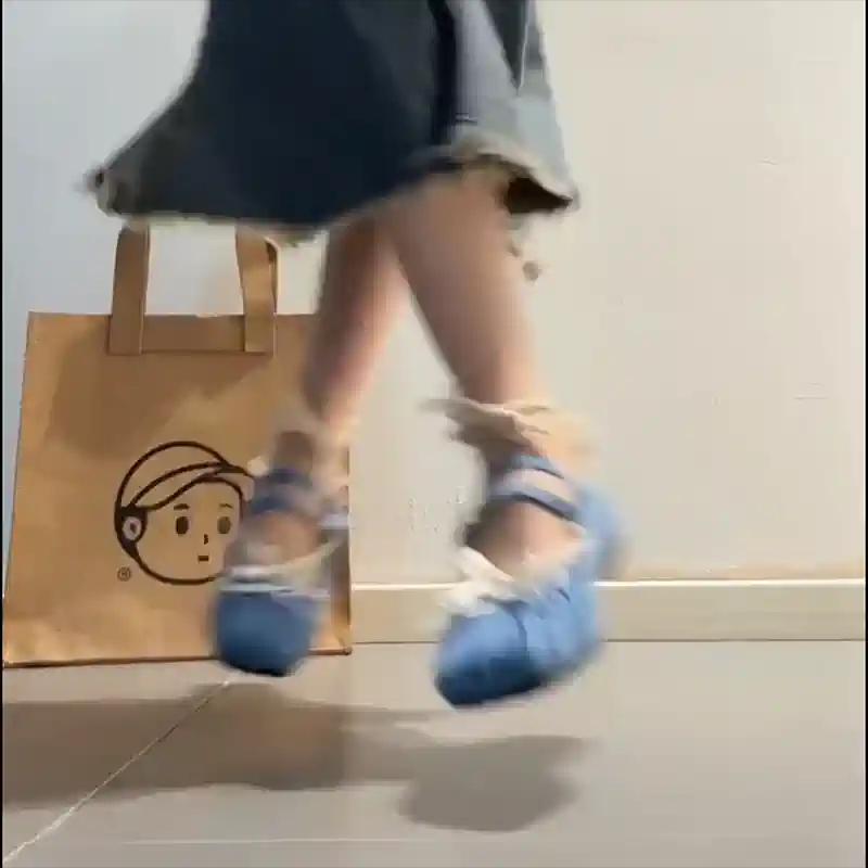 Square Toe Women Mary Jane Shoes Fashion Shallow Butterfly-knot Shoes 2025 Spring Ladies Elegant Dress Slip On Shoes