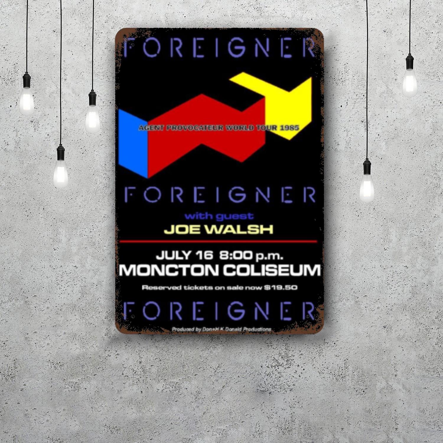 

Foreigner Band Retro Vintage Tin Sign Poster Decorative Plaque Metal Plate Wall Decor 20x30cm（7.8x11.8inch）