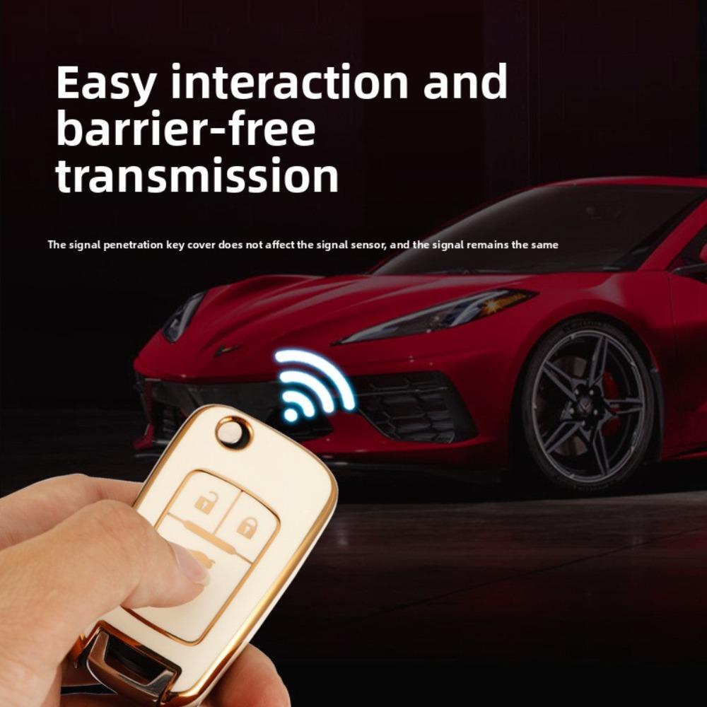 Car Key Case for Chevy Cruze Malibu Equinox Trax Buick Regal Encore Opel Astra Universal Leather Key Holder