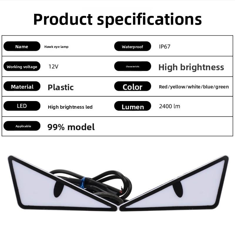 Motorcycle License Plate Screw Light Triangular Devil Eye Modified General Motorcycle Decorative Accessories Car Light