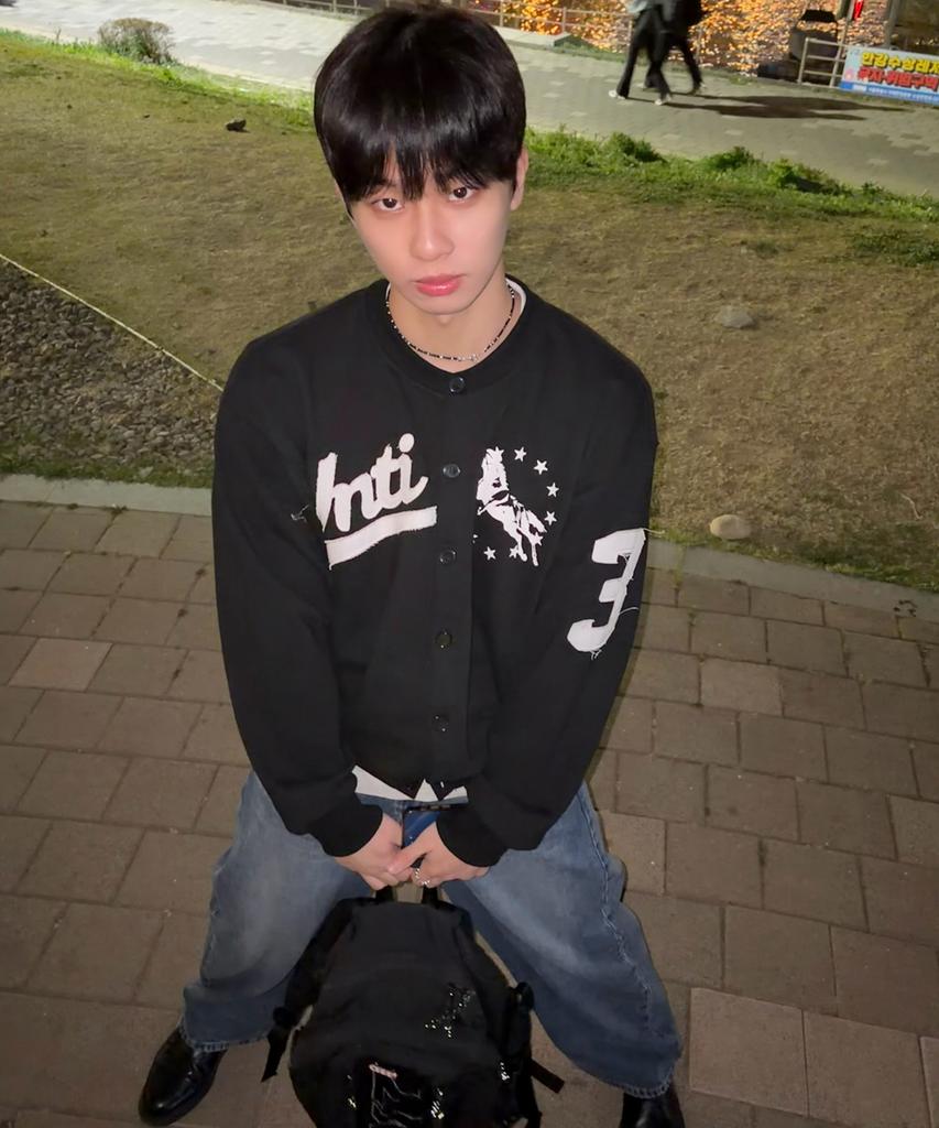 Untitled Seoul Unicorn Varsity Emblem Sweat Jacket Black