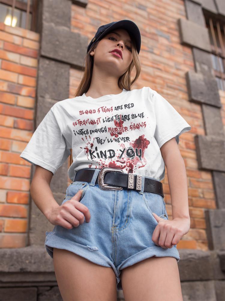 

Murder Splrit Horror Blood Halloween Blood Womens Cotton Shirt S-XXXL Oversized M