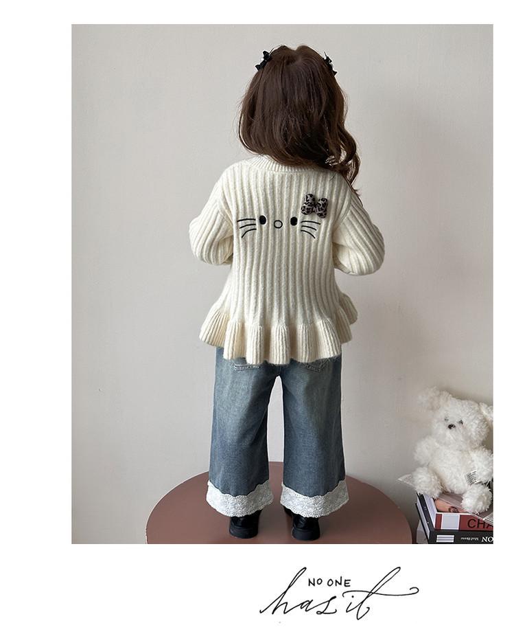2025 New Korean Style Cartoon Knit Cardigan for Girls - Fashionable Spring & Autumn Outerwear