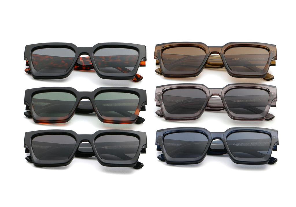 New Unisex Polarized Retro Square Sunglasses - High-End Fashion with Propionate Insert