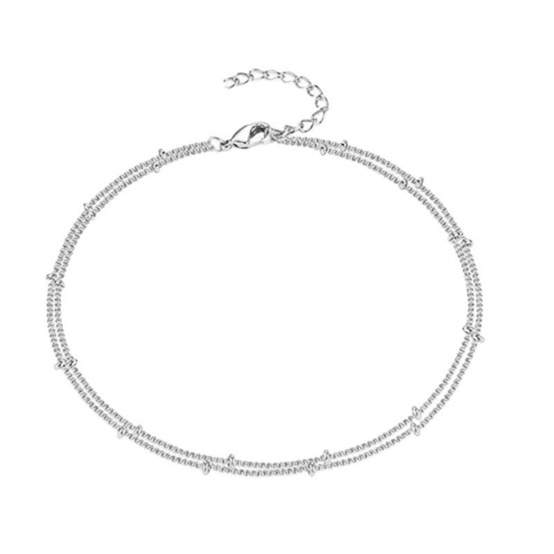 Elegant Double-Layer Copper Bead Anklet - Fashionable & Versatile Women's Foot Chain