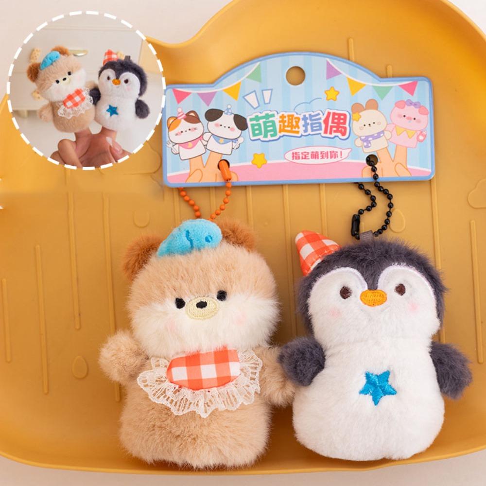 

1 pair Simulation Stuffed Plush Penguin Toys Storytelling Hand Finger Story Puppet Kid Gift Otter Penguin
