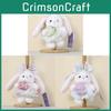 Plush Bunny Keychain With Floral Design For Bags And Gifts