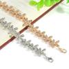Rhinestone Inlaid Bracelet Women Snow Flowers Adjustable Bangle Hand Charm Chain Jewelry Gift