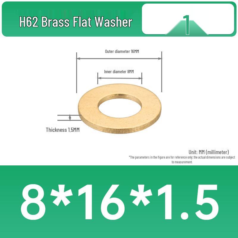 Copper H62 Brass Flat Washer for Enhanced Electrical Conductivity – Available In Sizes 2 To 14