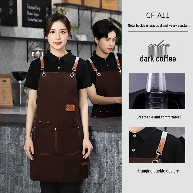 

Custom High-End Workwear: Waterproof Oil-proof Apron for Women with Logo, Ideal for Catering, Coffee, and Milk Tea Shops