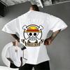 One Piece Totenkopf Anime T-Shirt Herren Damen Baumwolle Kurzarm Sommer Oberteile Lässiges Grafik-T-Shirt 2026 Neue Streetwear Cartoon Print Y2k