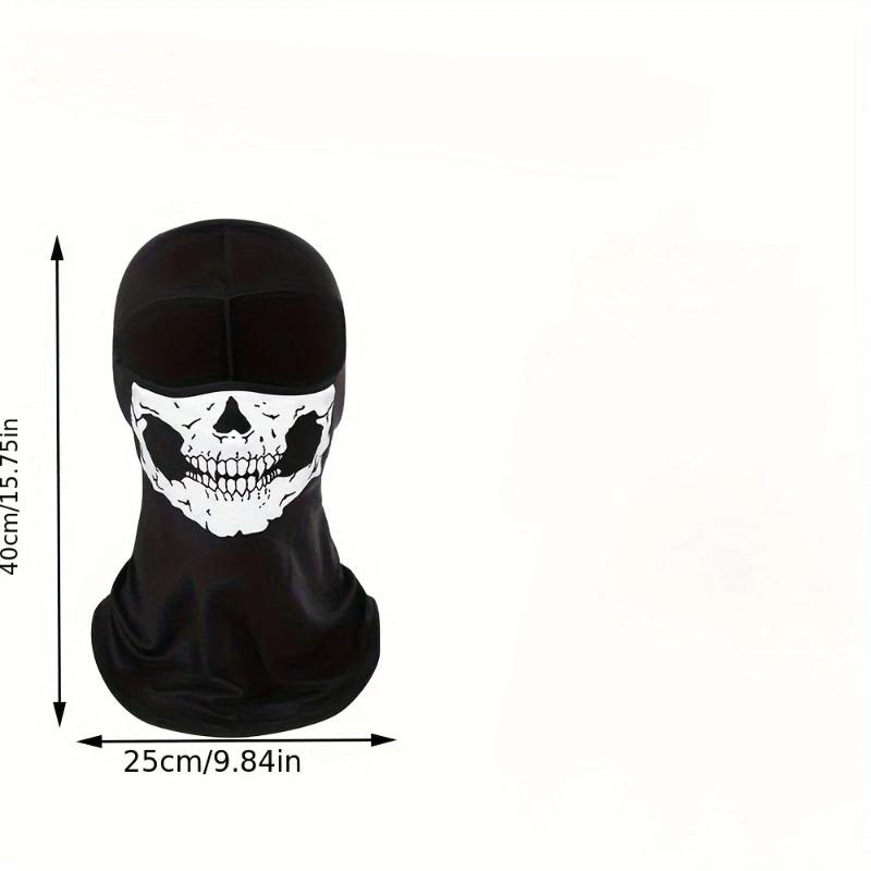 Balaclava Motorcycle Full Face Mask Skull Print Motorbike Full Face Mask Windproof Skiing Head Neck Warmer Bicycle Helmet Liner