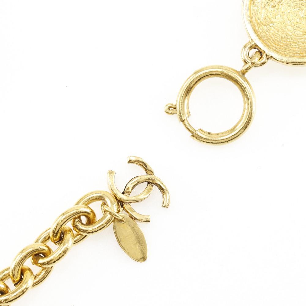 Chanel COCO Mark Necklace Matelasse Vintage Plated Gold 100g Women Used
