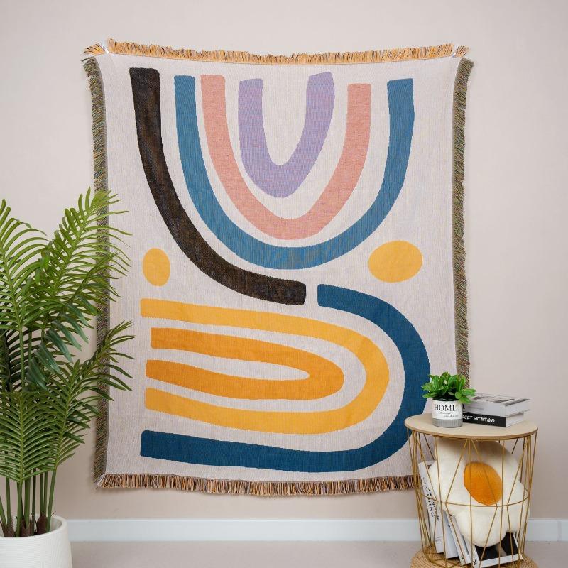 Soft Thick Jacquard Tapestry Blanket for Office Nap or Outdoor Camping A Thoughtful High End Gift Choice