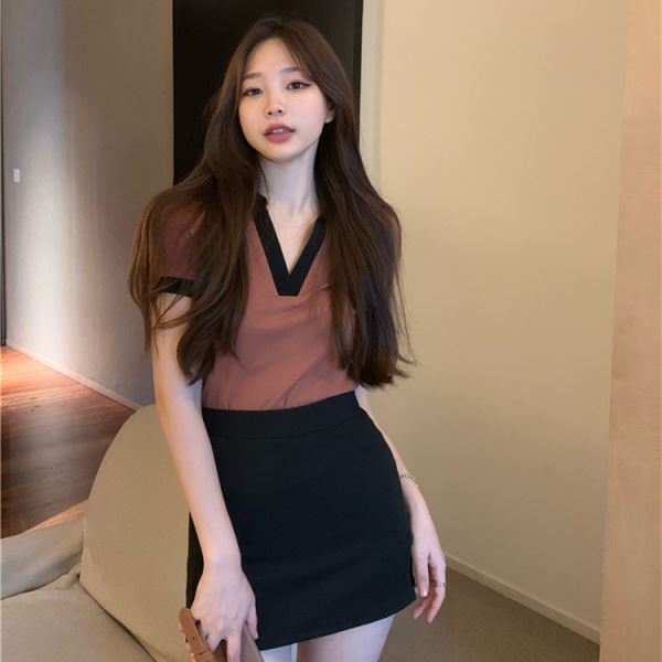 

Женский приталенный крой с v-образным вырезом и короткими рукавами Женские короткие рукава Удобный дышащий полиэстер S-XL Тонкие короткие рукава Женские повседневные короткие рукава XL