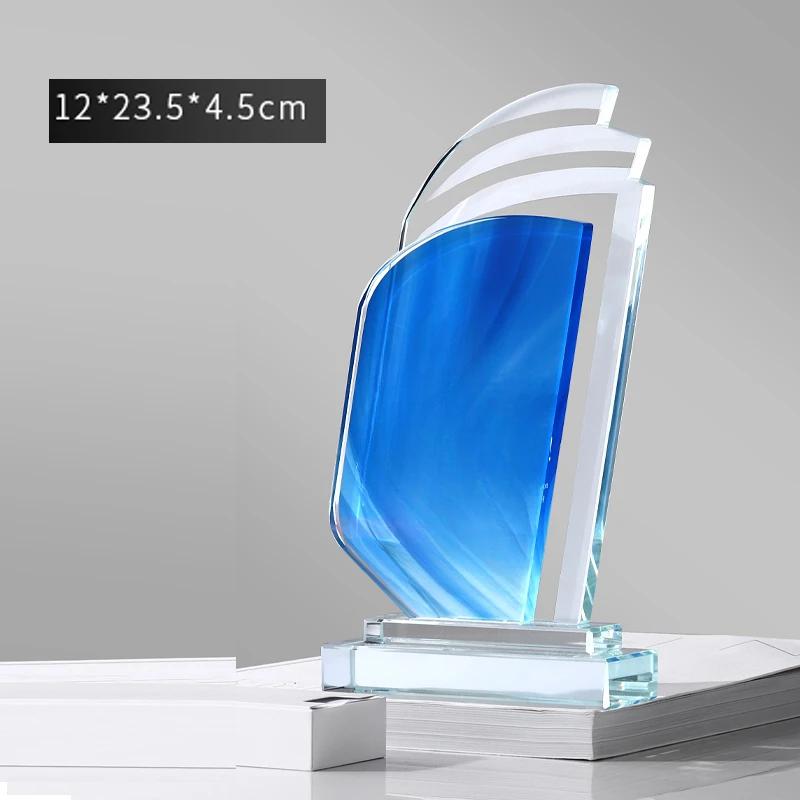 Creative Customization Color Printing Crystal Trophy Enterprise Excellent Employee Annual Meeting Award Awards Medals Home Decor
