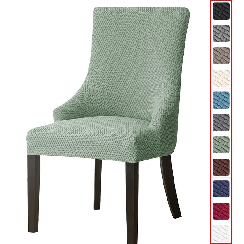 1Pc Polar Fleece Armchair Cover Adjustable Jacquard Bar Arm Chair Slipcover Solid Elastic Single Chair Cover For Study Kitchen