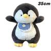 Lightweight Soft Penguin Stuffed Animal Fluffy Plush with Cute Checkered Bib for Kids Outdoor Travel Gift Decor