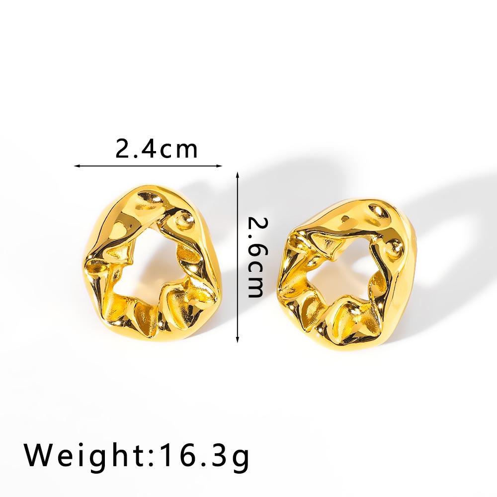 2025 Summer Geometric Swisted Earrings For Women Stainless Steel Pierce Stud