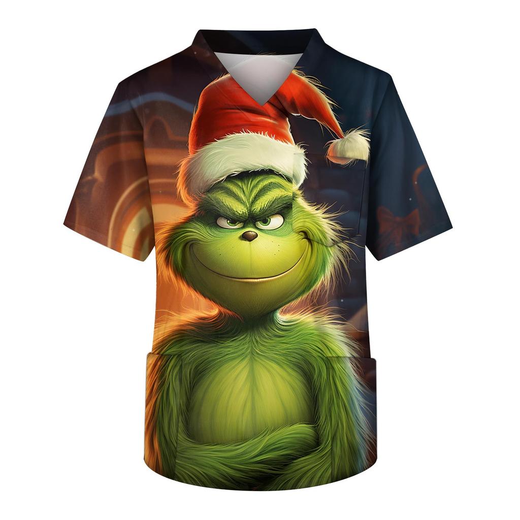 Męska koszulka Carer z krótkim rękawem, dekoltem w serek i kieszenią na piersi