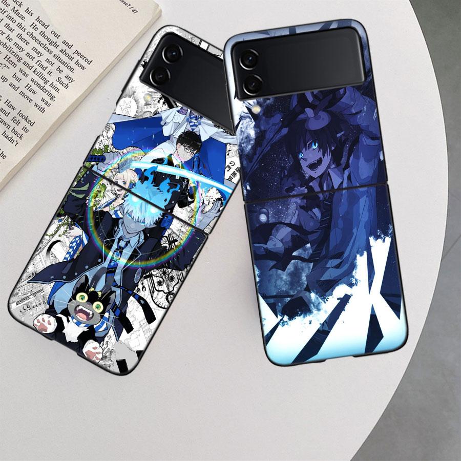 Anime Ao no Exorcist Okumura Rin Phone Case For Samsung Z Flip 7 6 5G Galaxy Z Flip 5 4 3 Black Hard Cell Cover Luxury PC Shell