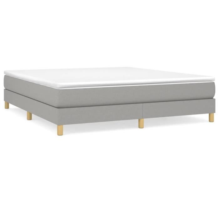 VidaXL Lit à sommier tapissier avec matelas Gris clair 180x200cm Tissu - Modèle 3144191