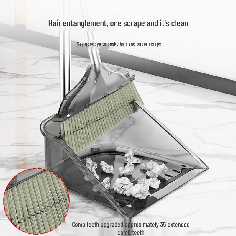 JINGRUIXIANG Transparent Broom and Dustpan Set