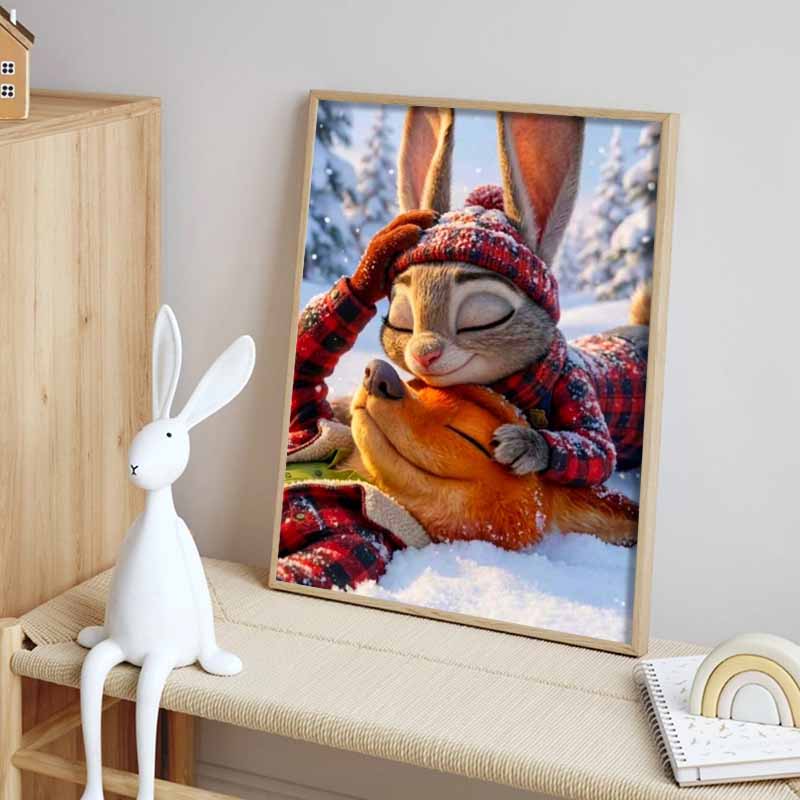 Disney Diamond Painting Zootopia Winter Healing Theme Fan Art Cartoon Mosaic Diamond Cross Stitch DIY Gift Home Decor