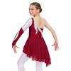 Girls Long Sleeve Dance Dress Shiny Sequins Decorated Patchwork Style Hollow Back Dresses