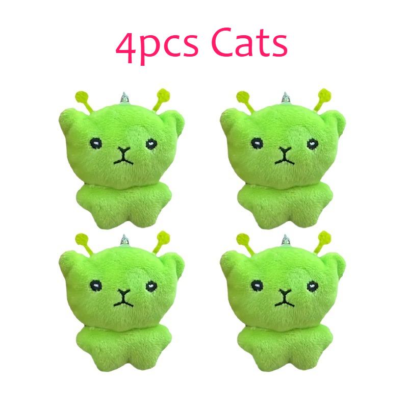 Kawaii Alien Cat Plush Pendant Super Soft Pp Cotton Plushie Dolls Keychain Mini Toy Backpack Decor Gift
