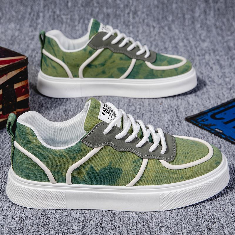 Классические мужские парусиновые туфли цвета хаки — фото 8