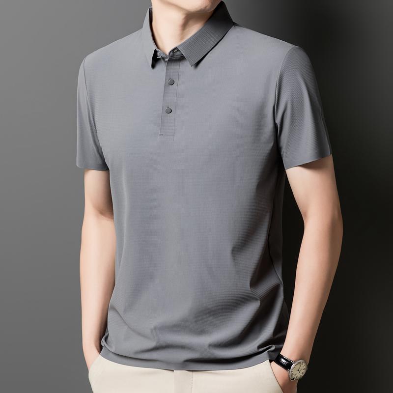Ice Silk POLO Shirt Short-sleeved T-shirt Casual Polo Shirt T-shirt