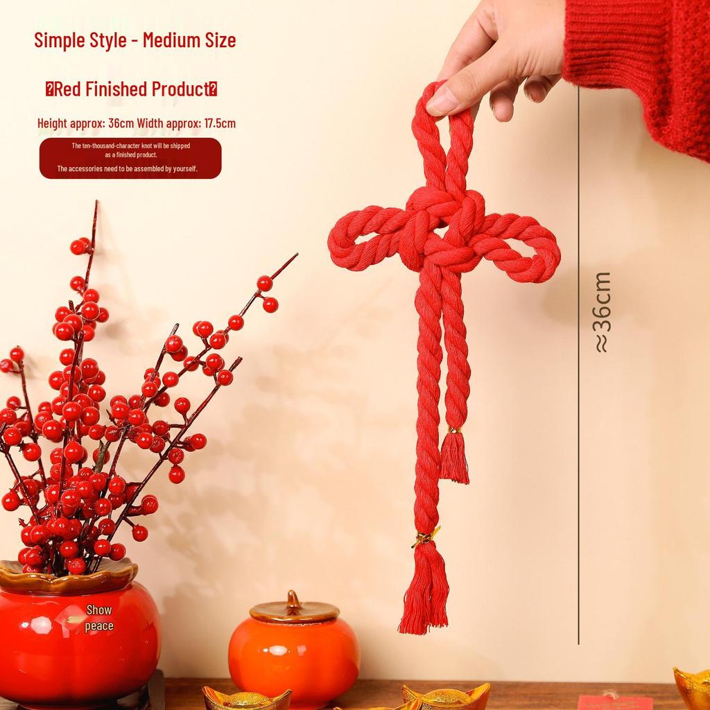 2026 Year of the Horse Spring Festival Chinese Knot Door Hanger - Wanzi Knot Ornament for Festive Atmosphere